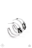 Paparazzi - Unrefined Reverie - Silver Earrings Hoops Fashion Fix