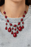 Paparazzi - Mediterranean Mystery - Red Necklace Fashion fix