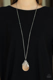 Tangled Gardens - Orange - Paparazzi Cat's Eye Stone Necklace