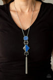 STRIPE Up a Conversation - Blue - Paparazzi Necklace