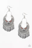 Walk On The Wildside - Red - Paparazzi Earrings