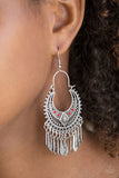 Walk On The Wildside - Red - Paparazzi Earrings
