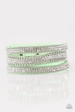 Paparazzi - Dangerously Drama Queen - Green Snap Bracelet