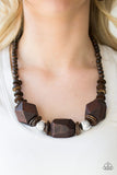 Costa Maya Majesty - Brown - Paparazzi Wood Necklace