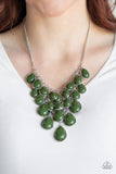 Paparazzi - Shop Til You TEARDROP - Green Necklace