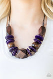 Pacific Paradise - Purple - Paparazzi Wood Necklace