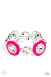 Paparazzi - Lustrous Lass - Pink Bracelet Stretchy Fashion Fix