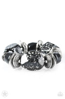 Paparazzi -  Glaze of Glory - Black Bracelet Stretchy Blockbuster