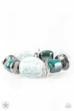 Paparazzi - Glaze of Glory - Blue Bracelet Stretchy Blockbuster