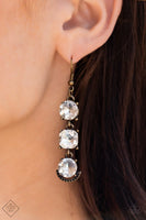Paparazzi - Determined to Dazzle - Brass Earrings Fashion Fix