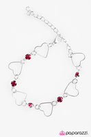 Paparazzi - Lovers Lane - Red Bracelet Heart #2164