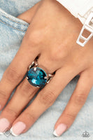 Paparazzi - Pronged Powerhouse - Blue Paparazzi Ring Fashion Fix