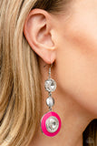 Paparazzi - Dame Disposition - Pink Earrings Fashion Fix