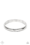 Paparazzi - Forged Uproar - White Bracelet Bangle Fashion Fix