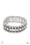 Paparazzi - Ritzy Reboot - White Bracelet Stretchy Fashion Fix