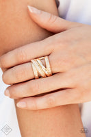 Paparazzi - Contemporary Convergence - Gold Paparazzi Ring Fashion Fix