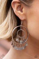 Paparazzi - Caviar Command - Silver Earrings Fashion fix