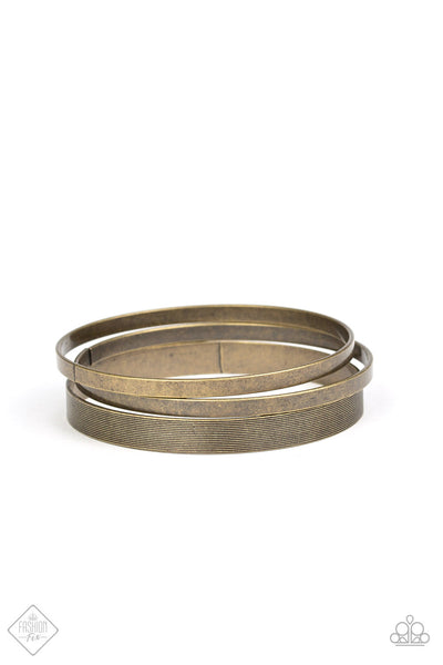 Paparazzi - Big Mash Up - Brass Bangle Bracelet Fashion fix