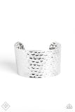 Paparazzi - Simmering Shimmer - Silver Cuff Bracelet Fashion Fix