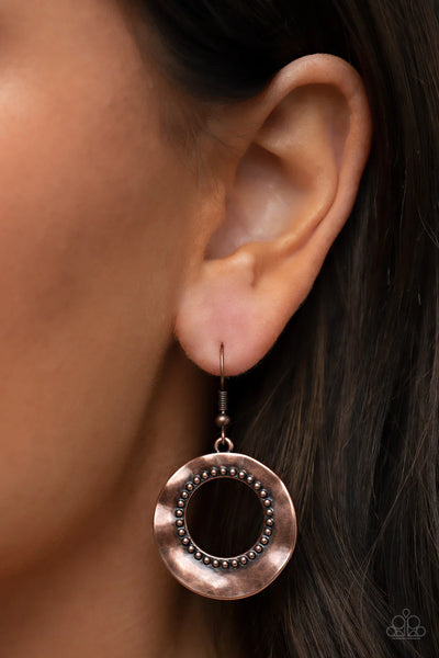 Paparazzi - Desert Diversity - Copper Earrings
