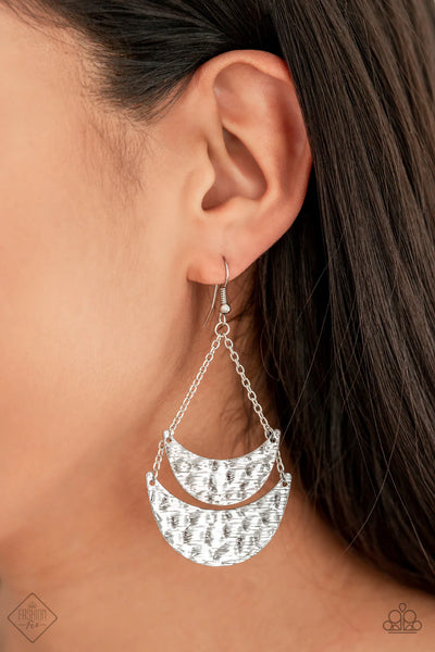 Paparazzi - Moon Landings - Silver Earrings Fashion Fix