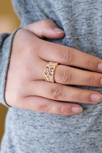 Paparazzi - Tell Me How You Really FRILL - Rose Gold Paparazzi Ring