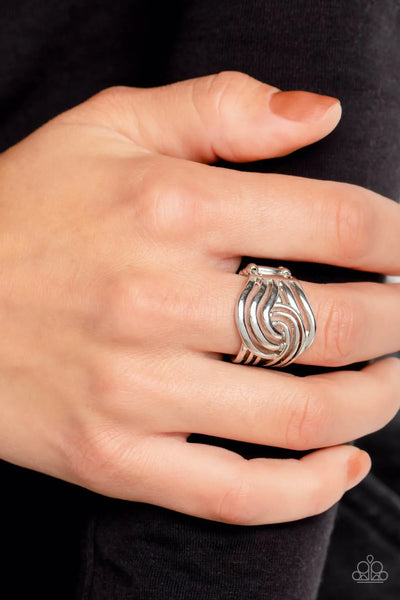 Paparazzi - Interlocked Insignia - Silver Paparazzi Ring (Fashion Fix Exclusive)