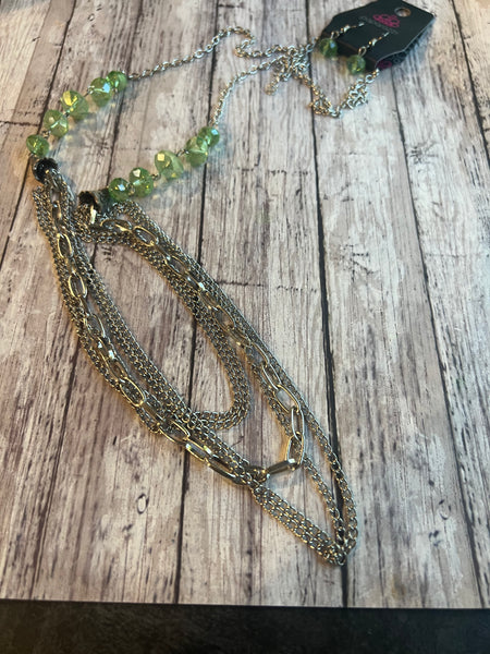 Paparazzi Green Long Necklace  #1260