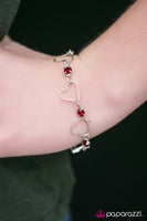 Paparazzi - Lovers Lane - Red Bracelet Heart #2164