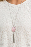 Paparazzi - Tasseled Tranquility -Pink Necklace Cat's Eye Stone Fashion Fix
