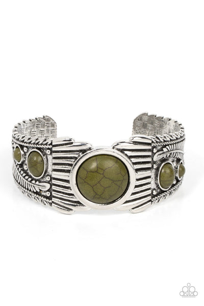 Paparazzi - Mesquite Mesa - Green Bracelet Cuff (Fashion Fix Exclusive)
