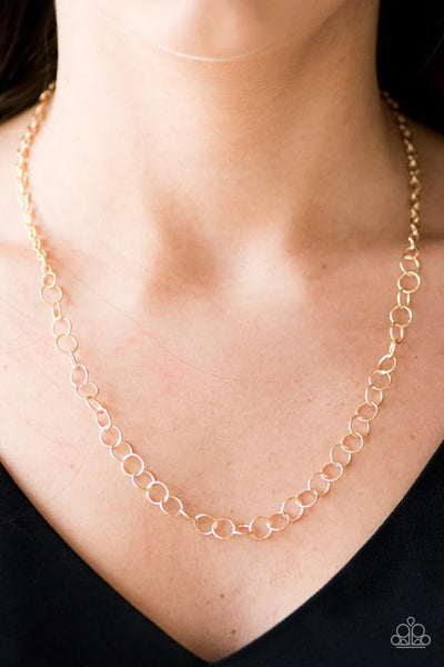 Paparazzi - Try On For Size - Gold Necklace #1457 (D)