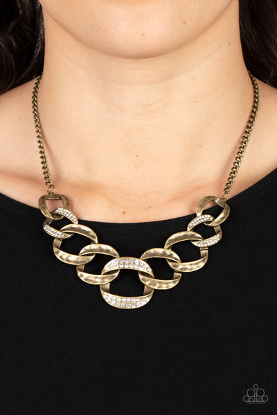 Paparazzi - Bombshell Bling - Brass Necklace