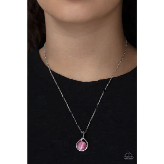 Paparazzi - Fairy Lights - Pink Necklace