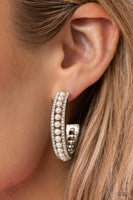 Paparazzi - Pearl Happy - White Earrings Hoops (Fashion Fix)