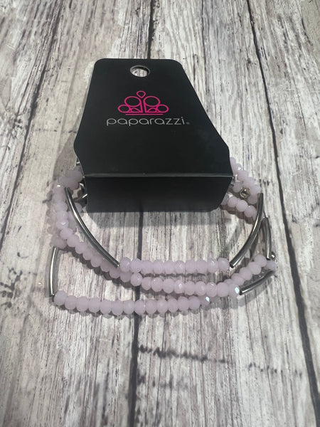 Pink Silver Stretchy Bracelet Paparazzi #1491