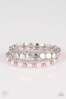 Paparazzi - Girly Girl Glamour - Pink Stretchy Bracelet Fashion fix