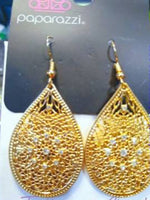 Dinner Party Posh - Gold Earrings Paparazzi #1517 (D)