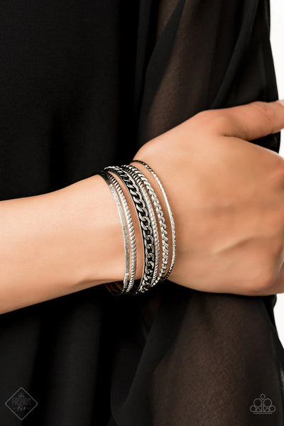 Paparazzi - Mayan Mix - Silver Bracelet Bangle Fashion Fix