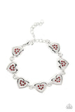 Paparazzi - Catching Feelings - Red Bracelet Clasp Heart