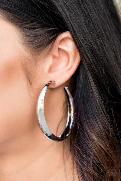 Paparazzi - Lets Get Ready To Rumble! - Silver Earrings Hoop Fashion Fix