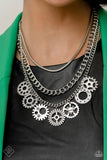 Paparazzi - Running Out of STEAMPUNK - White Necklace Fashion Fix