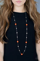 Paparazzi - Eloquently Eloquent - Orange Necklace #1682 (D)