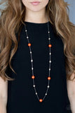 Paparazzi - Eloquently Eloquent - Orange Necklace #1682 (D)