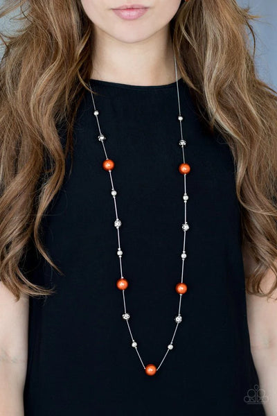 Paparazzi - Eloquently Eloquent - Orange Necklace #1682 (D)