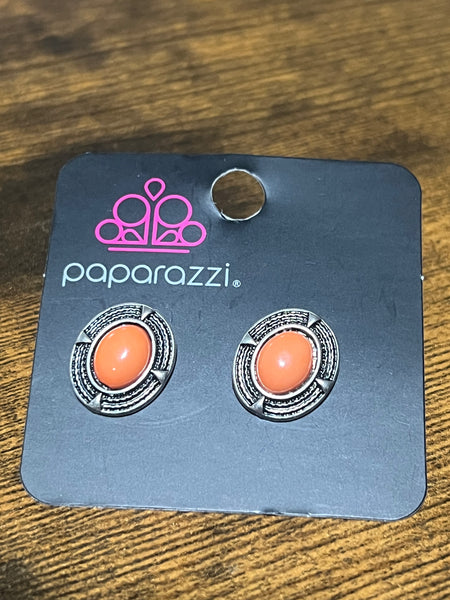 Paparazzi Orange Earrings Post #1726