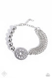 Paparazzi - Age of STEAMPUNK - White Bracelet Fashion Fix Clasp