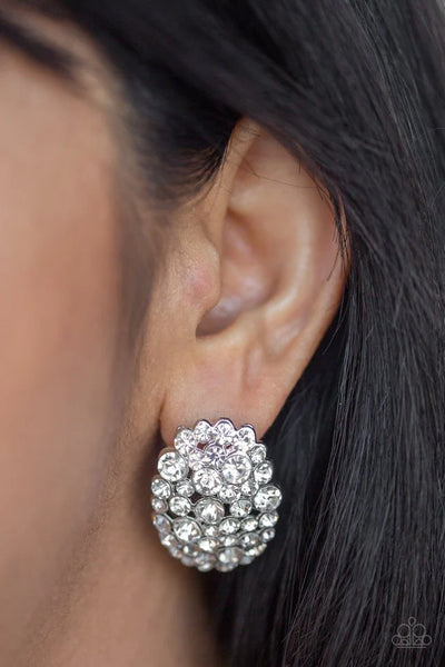 Paparazzi-  Daring Dazzle - White Post Earrings