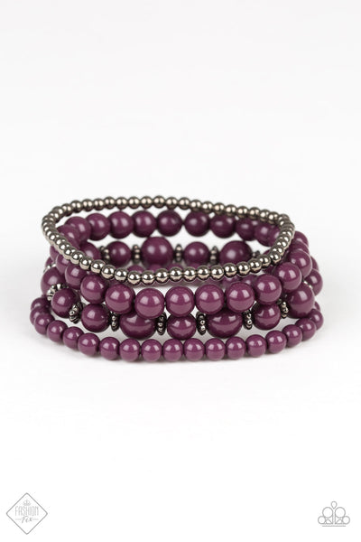 Paparazzi -  Rockin Rococo - Purple Stretchy Bracelet Fashion Fix