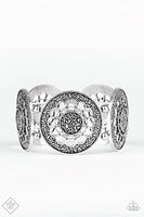 Paparazzi - Marigold Medallions - Silver Bracelet Stretchy Fashion Fix